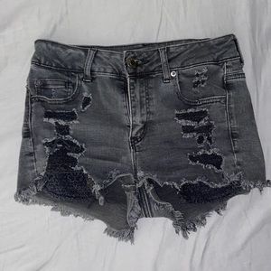 American Eagle Distressed Black Shorts